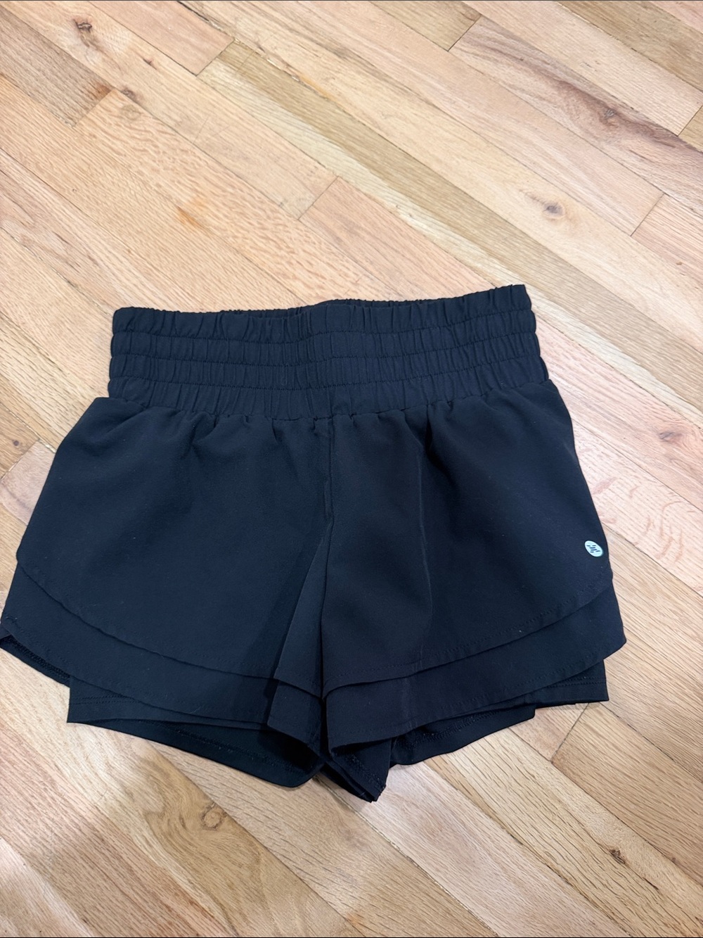 RBX Black Layered Waistband Athletic Shorts